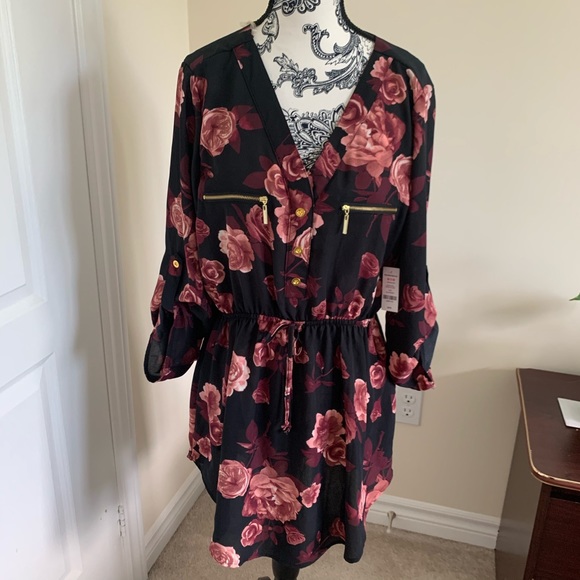 Floral Drawstring Tunic Blouse - Picture 4 of 8
